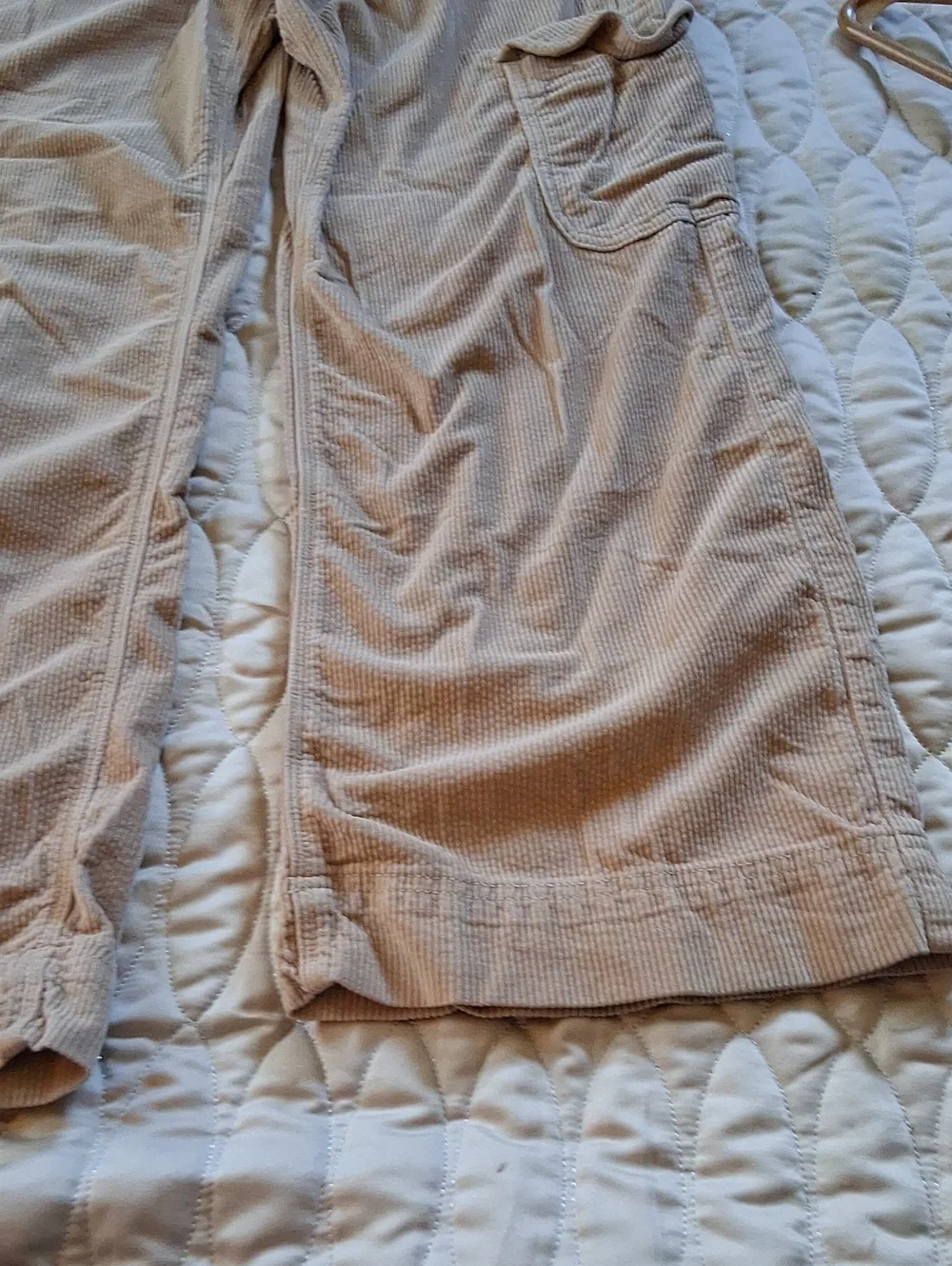 Corduroy Cargo Pants in Light Beige - Picture 2 of 9